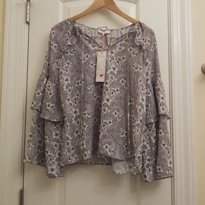 Parker blouse lavender florals XS
